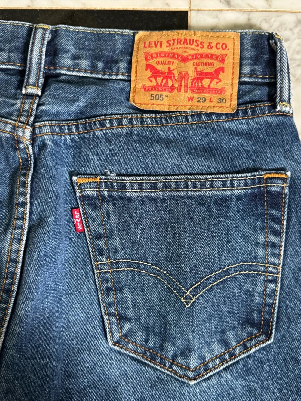 Levi's 505 Regular Fit Straight Leg Blue Jeans 29 x 30 Classic Rugged workwear